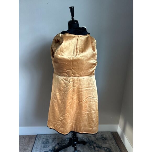 VINTAGE Women's Mid Length Cream Black Center Front Button Fully Lined Fur Coat - Picture 11 of 11